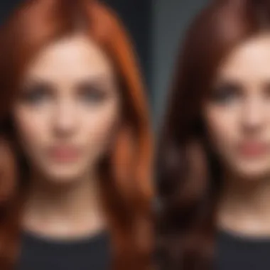 Before and After Hair Color Change Before and after effect of temperature changing dye on hair