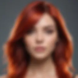 Vibrant display of temperature changing hair dye on hair strands