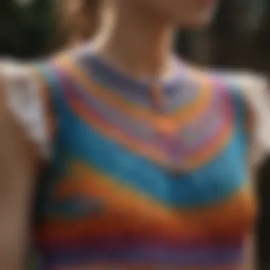 Vibrant Crochet Patterns Vibrant crochet top displaying intricate patterns and colors