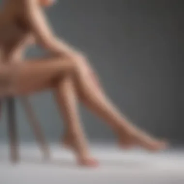 Application Technique for Optimal Results A person applying leg cream with focused attention in a serene setting