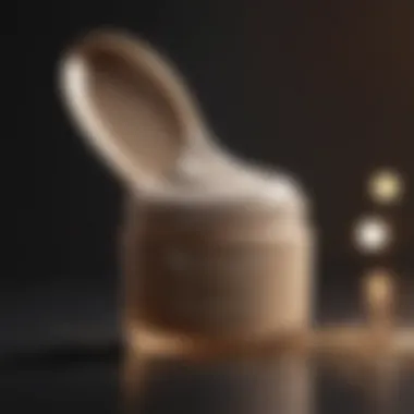 Luxurious Leg Cream A luxurious leg cream in a sleek container with a smooth texture