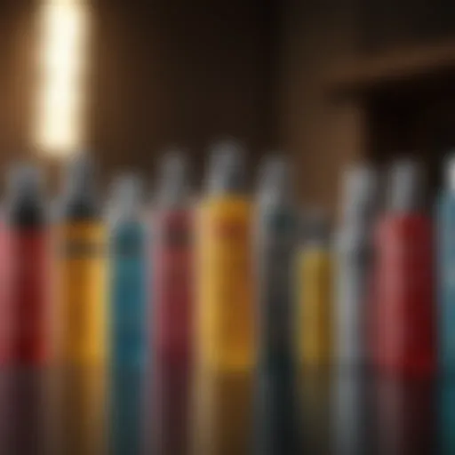 Variety of lubricant types displayed
