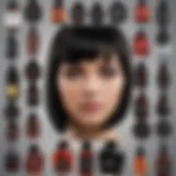 Selection of semi-permanent black hair dye products