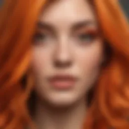 Vibrant temporary orange hair dye swatches