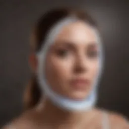 Close-up of a pro LED light therapy device in action