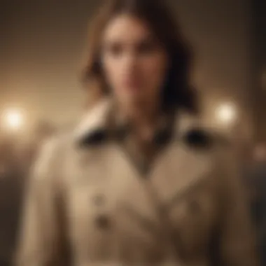 Historical advertisement featuring the trench coat