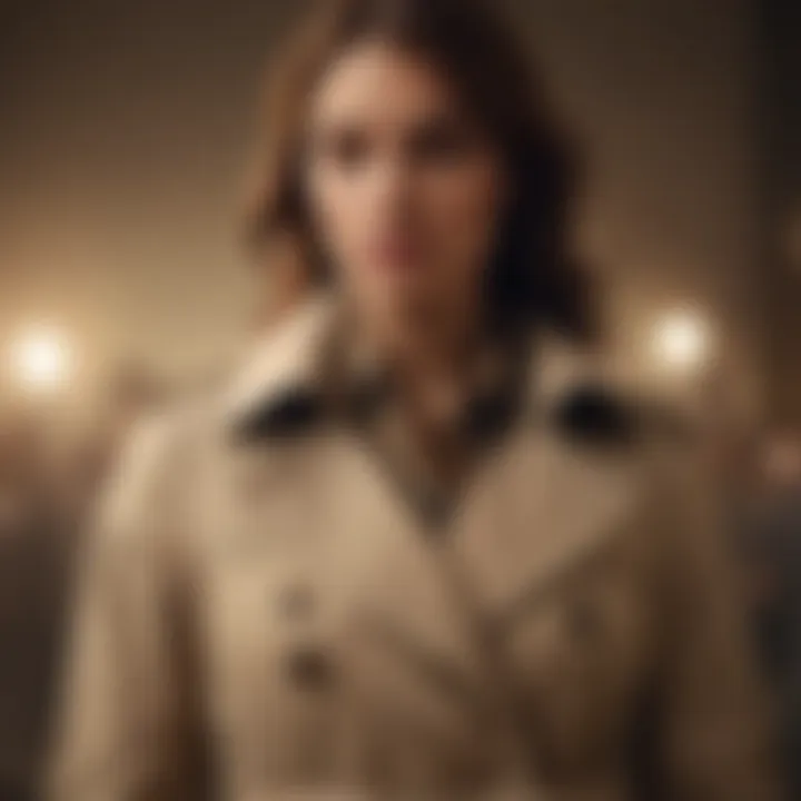 Historical advertisement featuring the trench coat