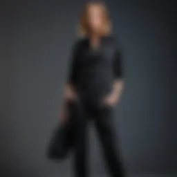 Chic black cargo pants styled with a trendy top