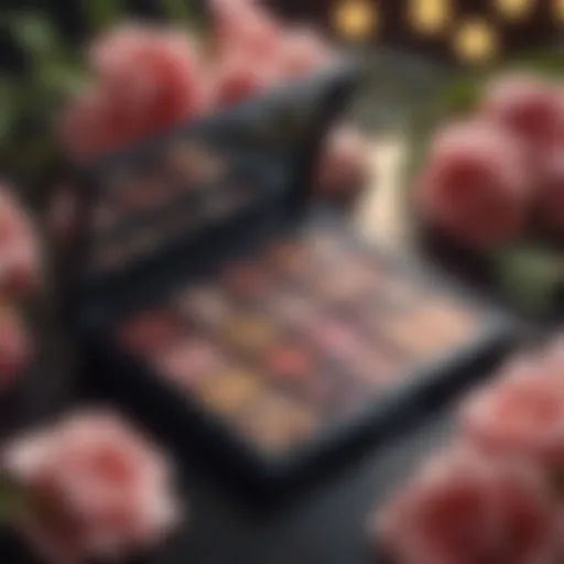 Elegant makeup palette with a floral touch