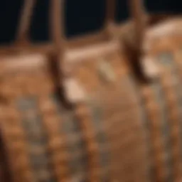 Exquisite Handwoven Detail of Tory Burch Raffia Tote