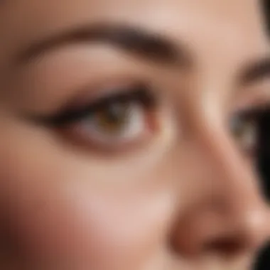 Close-up view of eyelashes showcasing thinning