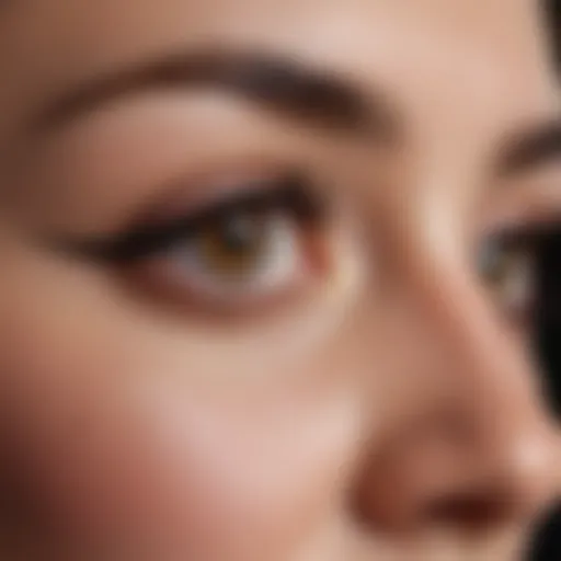 Close-up view of eyelashes showcasing thinning