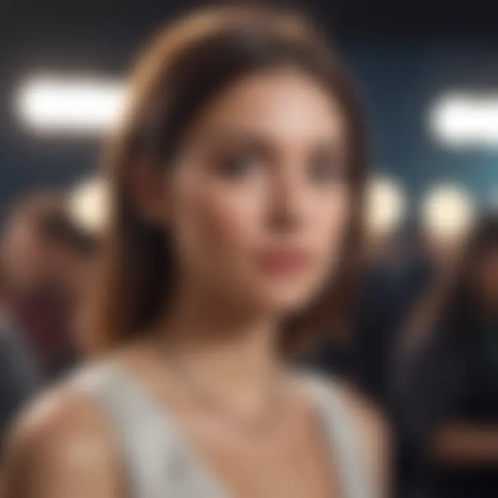 A female tech entrepreneur at a startup event