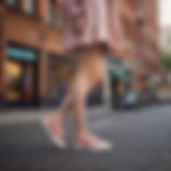 Trendy street style outfit featuring fancy Keds in an urban setting.