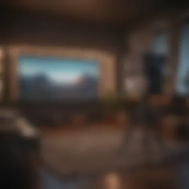Stylish Cinematic Ambiance Fashionable Movie Night Setup