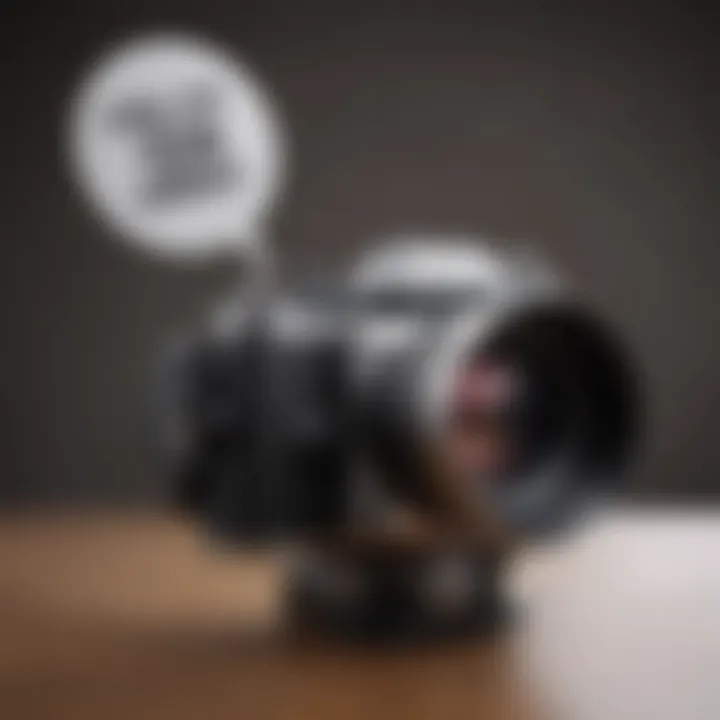 Film Camera with Comic Speech Bubble