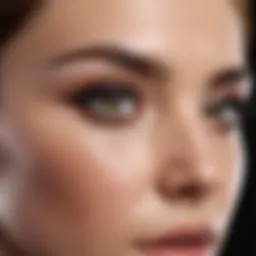 Close-up of an eyebrow pencil with a smooth application