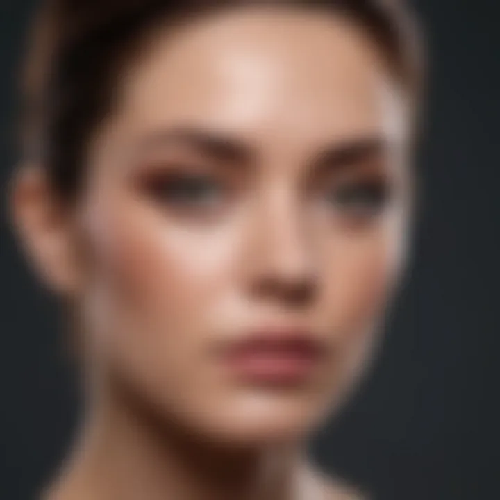 Elegant makeup application demonstrating foundation techniques