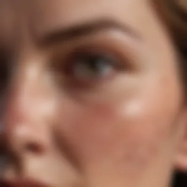 Close-up of skin texture highlighting age spots and wrinkles