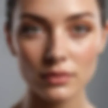 Soft-focus image showcasing flawless foundation finish on mature skin