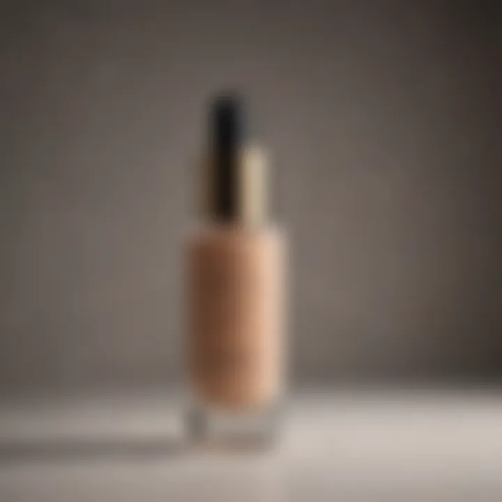 Elegant foundation bottle with gold accents for mature dry skin