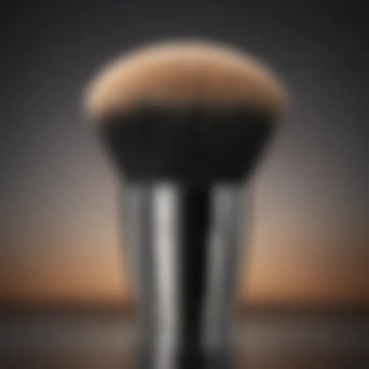 Close-up of high-quality foundation brush for mature skin application