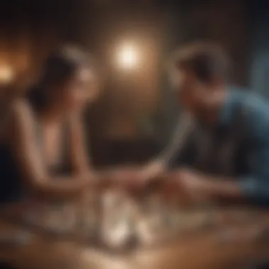 Couple enjoying a competitive board game