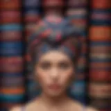 A vibrant collection of assorted head wraps showcasing different patterns and colors, symbolizing cultural diversity.