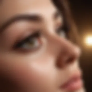 Close-up of healthy eyelashes showcasing natural luster