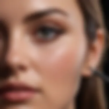 Proper Mascara Application Technique Makeup brush applying mascara smoothly