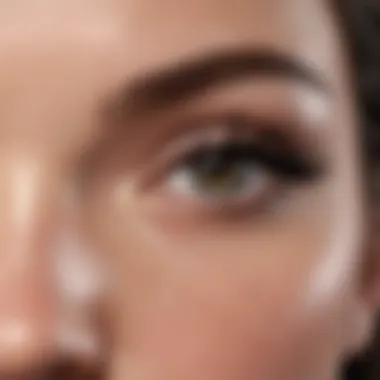 Close-up of clumpy mascara on lashes