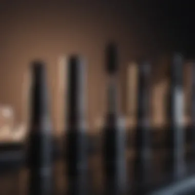 Different Mascara Formulations Various mascara tubes on a makeup table