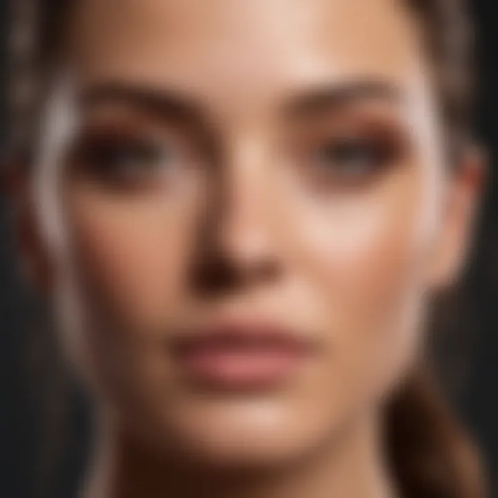 Application technique of bronzer on cheekbones