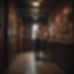 Couple exploring an escape room