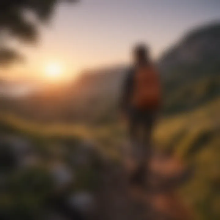 A breathtaking view during a sunset hike, creating a romantic atmosphere.