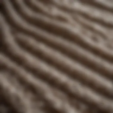 Close-up of intricate merino wool knit pattern