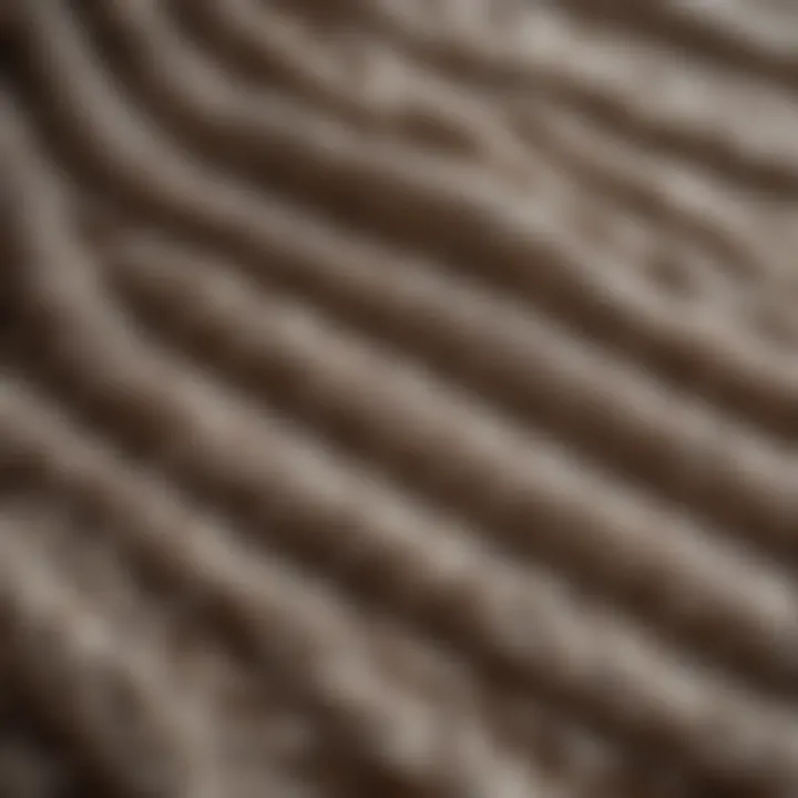 Close-up of intricate merino wool knit pattern