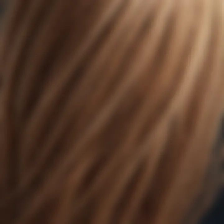 Close-up of hair strands showcasing the smoothness from keratin treatment