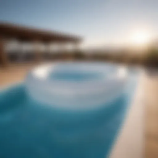 Elegant inflatable pool with panoramic view