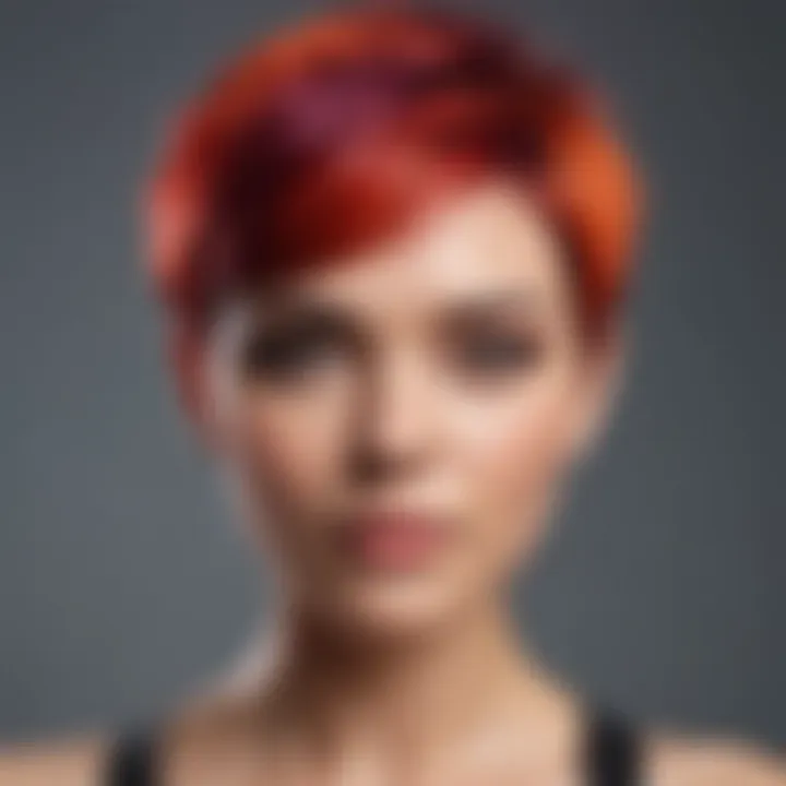 Vibrant pixie cut showcasing bold color