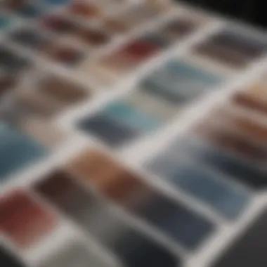 Trendy fabric swatches displayed elegantly