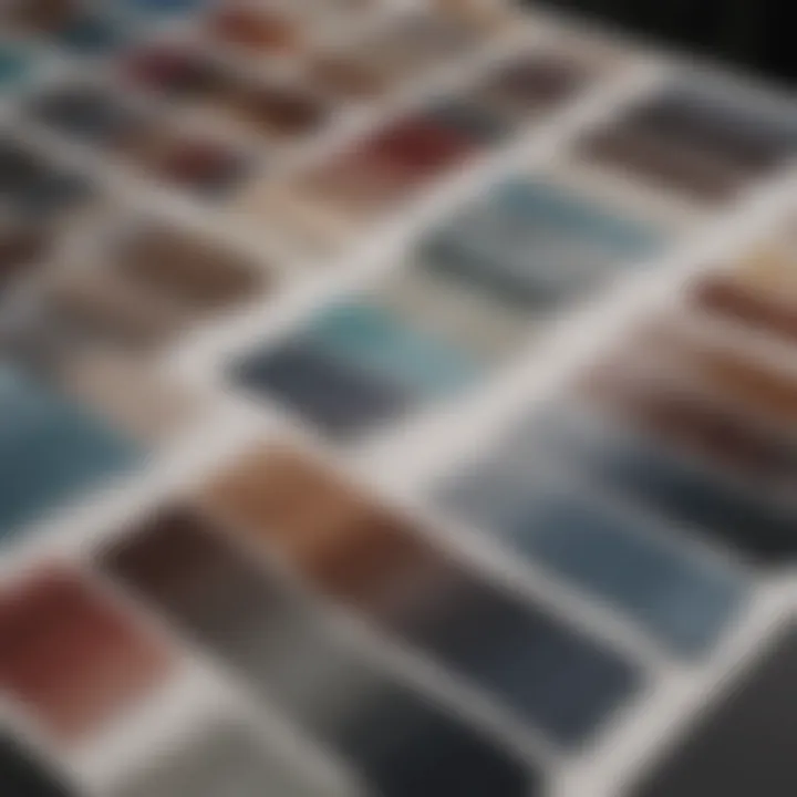 Trendy fabric swatches displayed elegantly