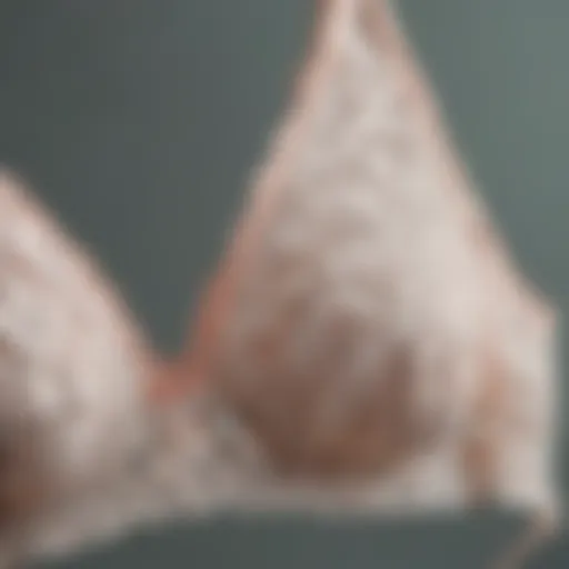 A delicate lace bralette in a soft pastel shade