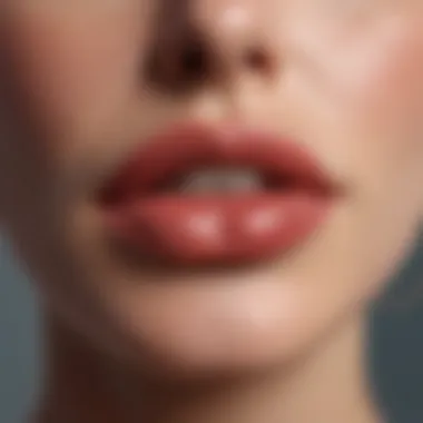 Soft focus image of lips with a glossy sheen