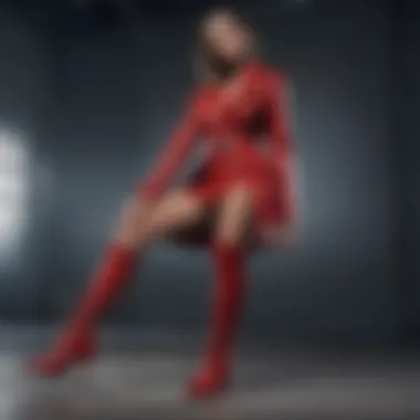Fashion-forward styling of Louboutin boots in a chic outfit