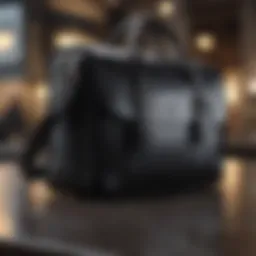 Luxurious Black Leather Laptop Bag