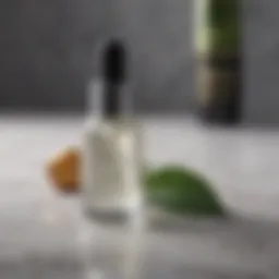 Luxurious hydration serum bottle on marble surface