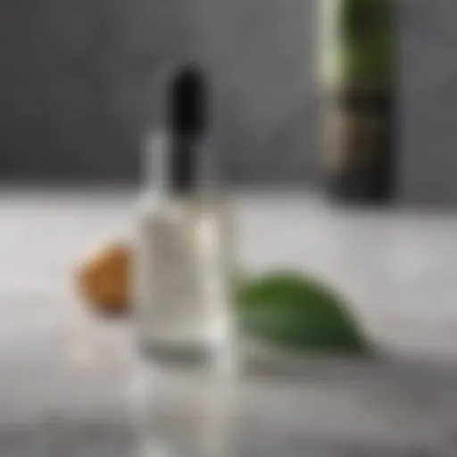 Luxurious hydration serum bottle on marble surface