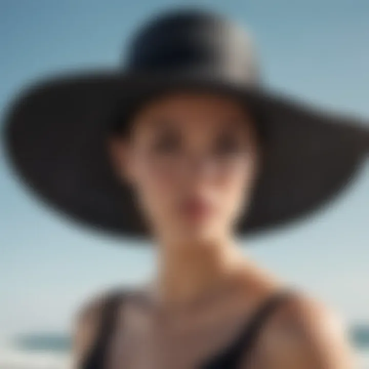 Luxurious designer beach hat in a sophisticated monochrome palette