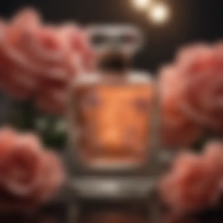Luxurious Perfume Bottle with Floral Accents